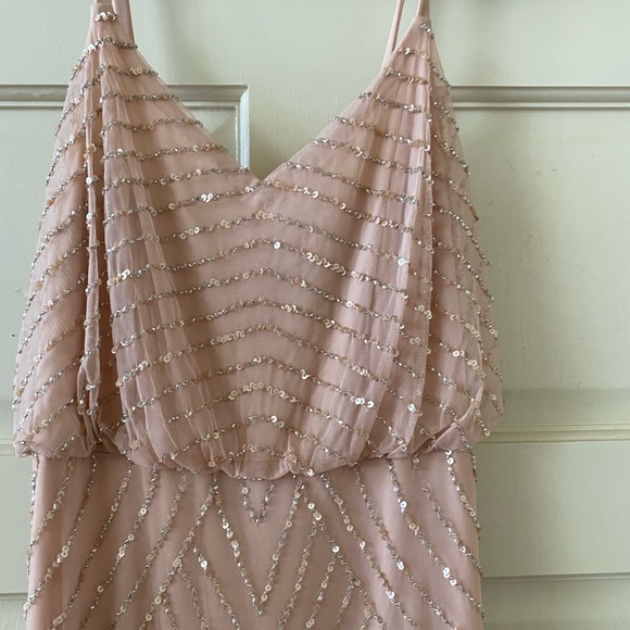 Adrianna Papell Dresses & Skirts - Macy’s Adrianna Papell Embellished Pink Floor Length Dress